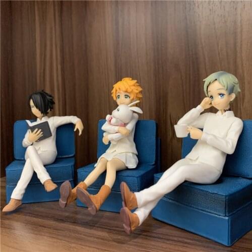 3 Styles Emma Norman Ray Figure Model Sitting Sofa Scene Ver. The Promised Neverland PVC Action Anime Collect Model Toy Gift