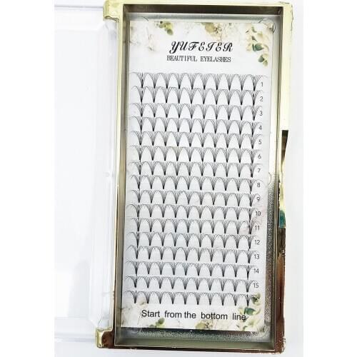 HBZGTLAD 16 Lines Premade Volume Fans 7D Lash Russian Volume short stem Eyelash Extensions Pre made Lash Extension Faux Mink