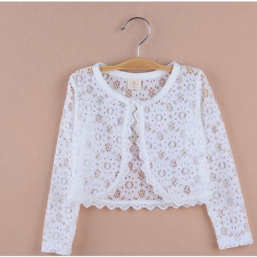 White Hollow Pattern Girls Cardigan Jacket Beach Outerwear to Match Dress Girls Coat For Girl 1 2 3 4 5 6 8 Clothes RKC185051