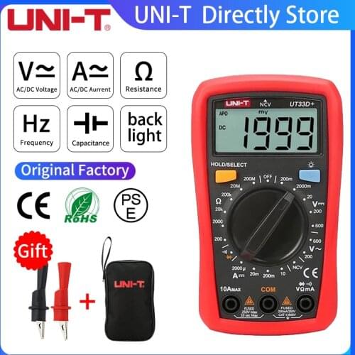 UNI-T UT33A+/B/C/D Mini Multimeter Digital Display Household Electrician Anti-burn Pocket Digital Ammeter