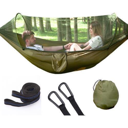 Multiuse Portable Outdoor Camping Hammock with mosquito net High Strength Camping Hanging Sleeping Bed Tent 1-2 Person 290*140