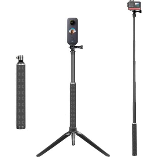 TUYU 90cm Carbon Fiber Lightest Selfie Stick Tripod For GoPro Max Hero 9 6 7 8 For DJI Osmo Insta360 OneR X2 Camera Accessories