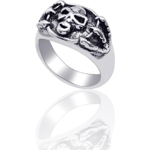 Punk Style Retro Mens Claws Ring Ancient Devil Skull Ring Exaggerated Mens Ring Zinc Alloy Trend Jewelry Free Shipping