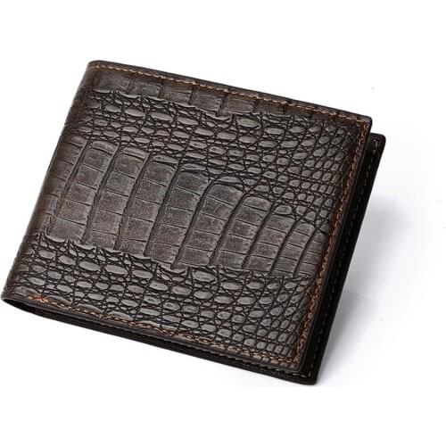 Mens Hombre Crocodile Alligator Wallet Leather Pu Short Purse Hombre Men Wallets Vintage Style Cartera