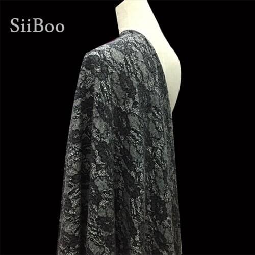 Italy vintage style soft fluffy anti-wrinkle hollowout knitted composite wool lace fabric for sweater dress tissu tecidos SP5900