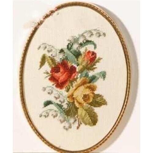 Top Quality Cute Lovely Counted Cross Stitch Kit Wiehler 3677-9 Three Roses Red Yellow Rose Flower Flowers