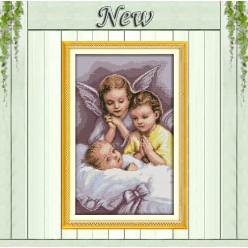 Angels prayer baby girl diy decor painting counted printed on canvas DMC 11CT 14CT kits Cross Stitch embroidery needlework Sets