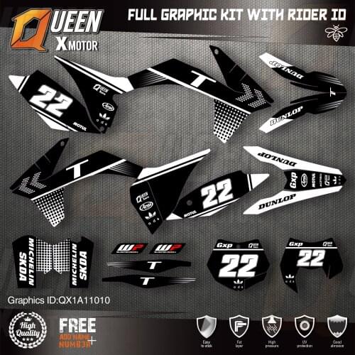 QUEEN X MOTOR Custom Team Graphics Decals Stickers Kit For KTM 2011 2012 SX SXF , 2012 2013 EXC XC-W EXC-F 010