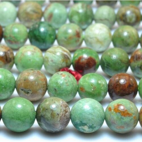 Natural Green Opal Smooth Round Loose Beads Wholesale Gemstones For Jewelry Making DIY Bracelet Necklace Semi Precious Stones
