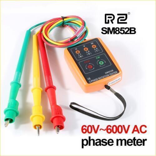 New Dropshipping RZ Phase Sequence Rotation Tester Indicator Detector LED Buzzer Phase Sequence Meter SM852B