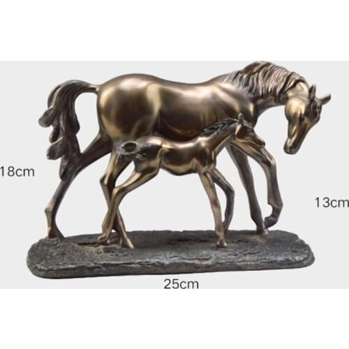 NEW STYLE COLD CAST COPPER HANDICRAFTS MOTHER-SON HORSE CREATIVE HOUSEHOLD CHINESE DECORATION HOME DECOR