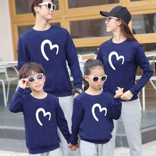 Mommy and Daughter Matching Clothes Casual Digital Love Sweatshirts for Family Matching Shirts Spring Fall Dad and Son Coats