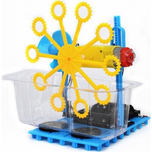 STEAM Toys Experiment DIY Automatic Bubble Machine Educational Science Toy Material Kits Handmade DIY Bubble Blower Machine