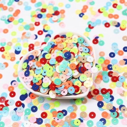 6mm Flat Round Loose Sequins Solid Slice Paillettes Sequin For DIY Wedding Craft Women Garments Sewing Accessories 10g