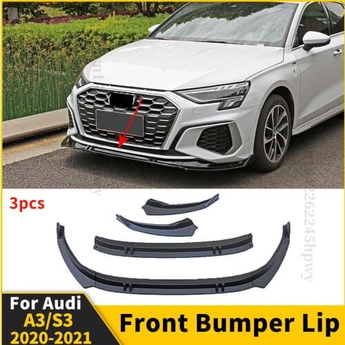 Front Bumper Lip Chin Diffuser Spoiler Deflector Protector Decoration Tuning Accessories Exterior Part For Audi A3 S3 2020 2021