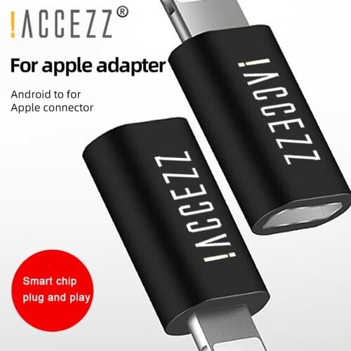!ACCEZZ Micro USB Female For Apple Adapter OTG Converter Charging Data For iphone 5 6 7 8 Plus XS MAX XR For ipad Mini Adapters