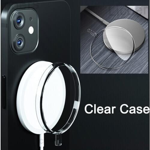 Clear PC Case for Magsafe Wireless Charger for iPhone 12 Pro Max Mag-safe Magnetic Charger Protective Transparent Cover Case
