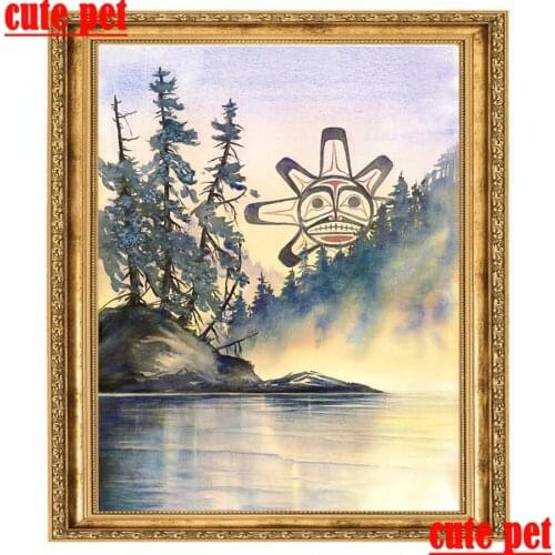 Tribal icon 3d DIY wallpaper Tribal icon 3d Indian style Cross Stitch Diamond Diamond Mosaic Full round Diamond Embroidery Diamo