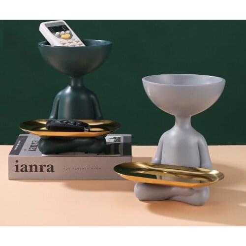 Nordic Creative Resin Abstract Portrait Storage Ornaments Living Room Porch Key Snack Storage Home Decoration Accessories Modern