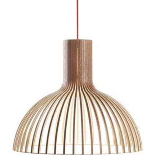 Modern Creativity Hand-Made Wooden Birdcage Pendant Lights European Style Interior E27 Bulb Pendant Lamp Home Decoration for Bar