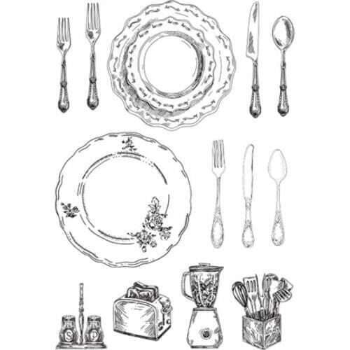 Tableware Transparent Clear Silicone Stamp/Seal for DIY scrapbooking/photo album Decorative clear stamp M1245