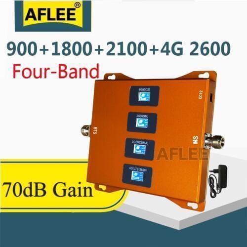 Cellular Amplifier 900 1800 2100 2600mhz Four-Band Communication Repeater GSM 2G 3G 4G Mobile Signal Booster GSM DCS WCDMA LTE