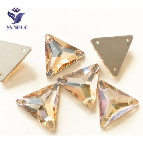 YANRUO 3270 All Sizes GSHA High Quality Triangle Sewing Stones Crystals Flatback Sew On Strass Glass Rhinestone