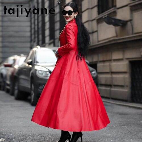 Women Autumn Korean Clothes Woman Real Leather Jackets Female Genuine Sheepskin Coats Long Clothes Mujer Chaqueta TN814