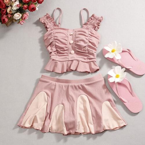 2021 Women Cute Two Piece Bikini Tankinis Set Swimwear Bandage Bathing Suit Swimming Beachwear Summer Sexy Biquinis Swimsuit