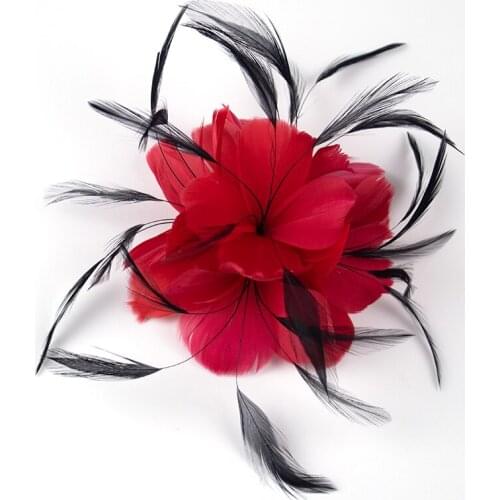 1Pcs Headpiece with Feather Clip Headdress Accessory Bridal Hair Pin plumageFlower Wedding Womens plume Headpiece Wholesale
