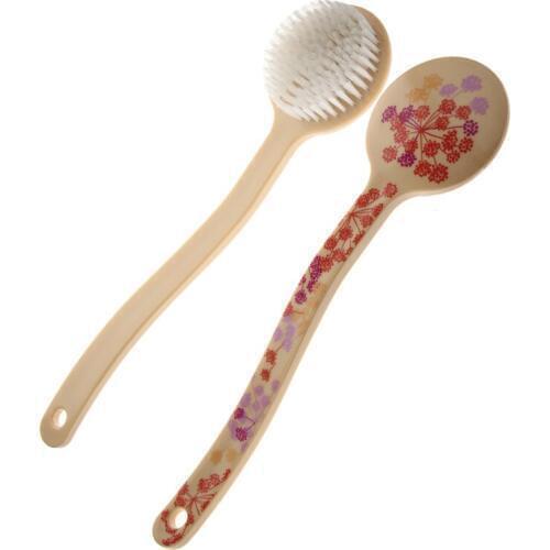 1pcs 34.5*9*3cm Beautiful Women Girls Nylon Bristle Plastic Long Handled Shower Back Spa Bath Dry Skin Body Tool Product