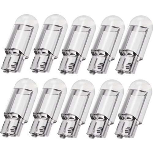 10pcs Car LED T10 W5W COB Reading Dome Lamp Marker Light Wedge Lights License Plate Bulbs 168 194 192 DC 12V White Red