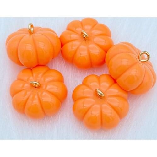 10Pcs Cartoon Simulation Hook 3D Pumpkin Flat Back Resin Cabochon Scrapbooking Craft DIY Hair Bows Accessories Q18