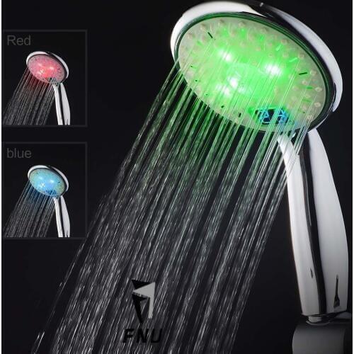 3 ColorsChange WaterPowered Led Temperature Sensitive Digital Display Handheld Bathroom Shower Head Showerhead Water Spray