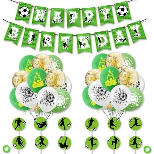 35pcs/set Football Balloons Party Supplies For Football Fans Soccer Birthday Party Banner Latex Balloons Decorations Kids Toy