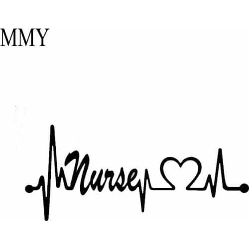 8"*3.5" Nurse Heartbeat Lifeline 8 Inch Funny Vinyl Decal Sticker Car Stickers Window