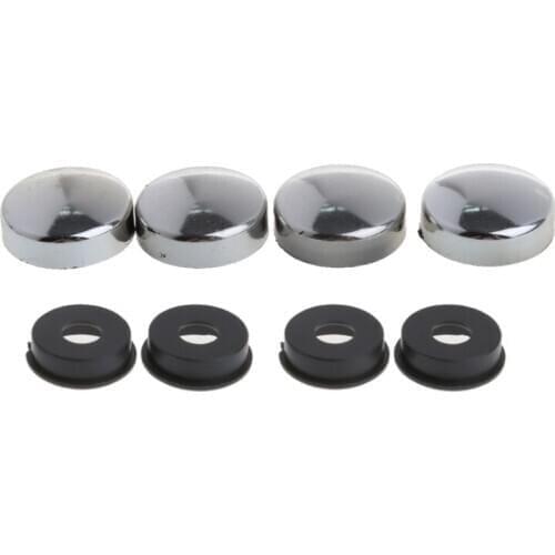 8 Pcs ABS Chrome License Plate Frame Screw Nut Caps+Bolt Cover Set For Car E7CA