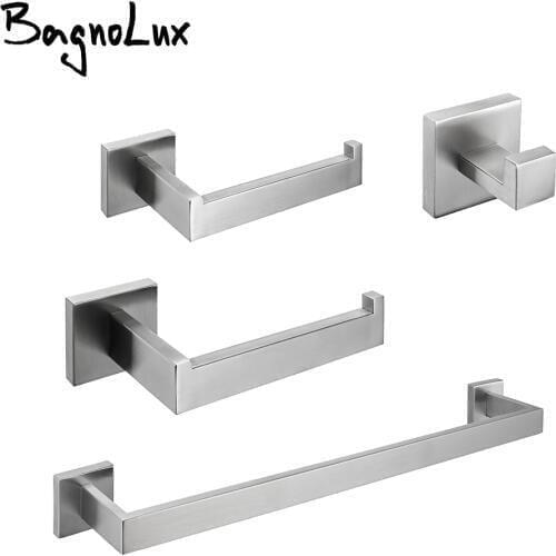 Wholesale Brushed Gold Wall-mount Stainless Steel Clothes hook Toilet Paper Holder Towel Bar Hardware Bathroom Accessories