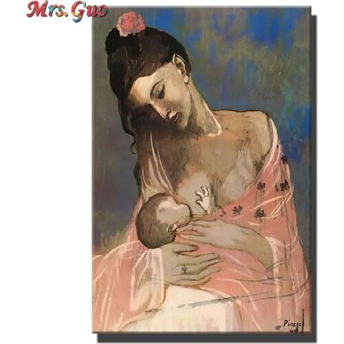 Pablo Picasso Diamond Painting Mother and Child Cross Stitch Wall Art Diamond Mosaic Modern Pictures for Living Room Home Decor