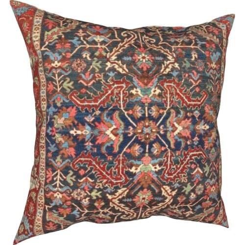 Antique Floral Persian Carpet Pillowcase Soft Polyester Cushion Cover Decorations Pillow Case Cover Home Square 18"