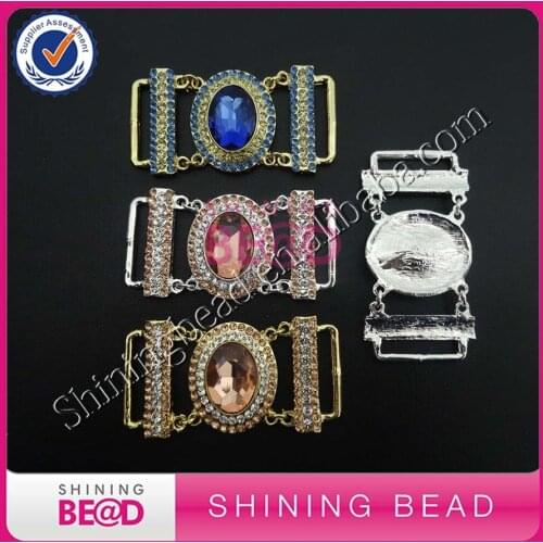 FREE SHIPPING! popular Colorful Short Oval Glass Bead Rhinestone Bikini Connector ,total 600 piece