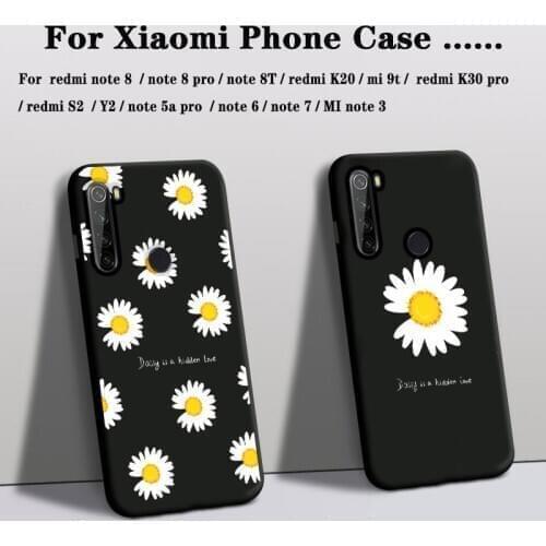 Phone Case For xiaomi redmi note 8 Pro note8T S2 Y2 Cover Silicon mi note 3 redmi K20 pro mi9T pro Case Rose Flower Floral Cover