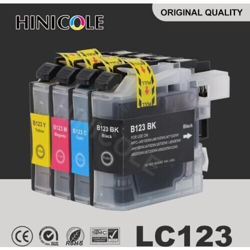 HINICOLE For Brother LC123 Ink Cartridge Compatible For MFC-J4510DW MFC-J4610DW Printer Ink Cartridge LC 123 MFC-J4410DW J4710DW