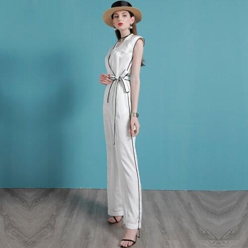 Ladies' Temperament Holiday Jumpsuit WomenS 2021 Summer New High End Loose Thin Wide Leg Pants
