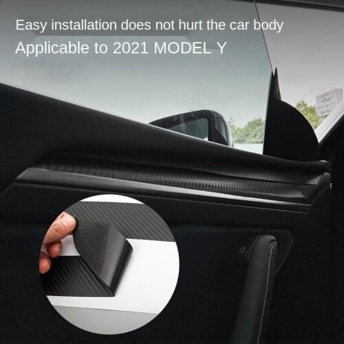 For Tesla Model Y 2021 Door Pvc Decorative Inner Door Strip Sticker Anti-scratch and Anti-scratch Modification Car Decoration