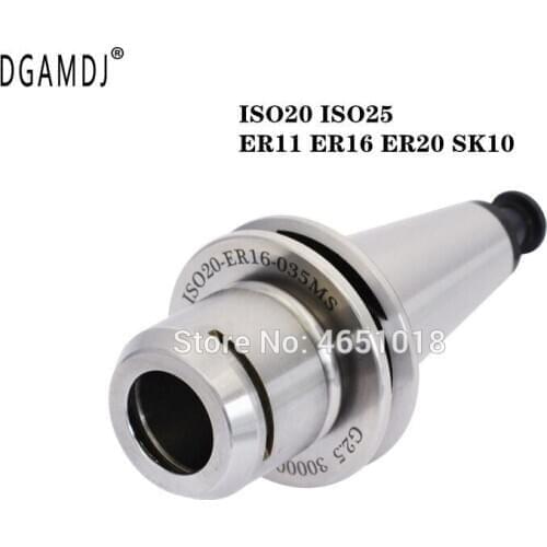 1pcs SK10 ISO20 ER16 ER11 ISO25 ER20 SK10 35L collet chuck tools holder for CNC machine lathe milling