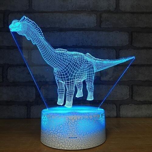 Dino Crack Base Night light Colorful Touch Led 3d Lamp Lovely cartoon childrens toys 7 color change 3d Light Fixtures