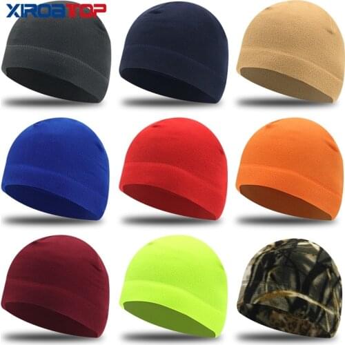 Men Women Winter Warm Outdoor Fleece Round Hat Sports Knitted Hat Cycling Hiking Cap Windproof Military Tactical cycling Cap