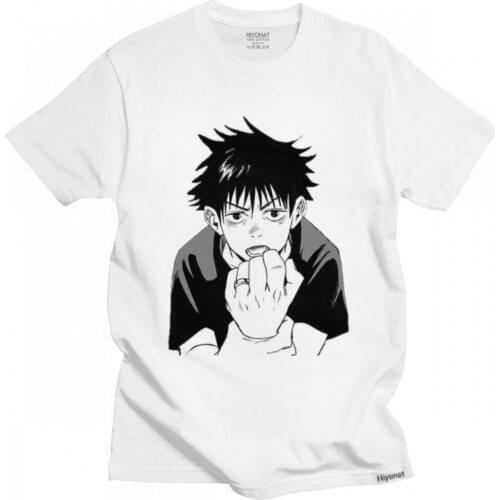 Personality Men T Shirt Japan Anime Tee Tops Jujutsu Kaisen Short Sleeved Cotton T-shirt O-neck Streetwear Tshirt