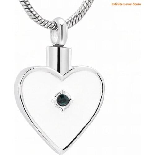 IJD10029 Onyx Heart Cremation Jewelry,Stainless Steel Ash Keepsake Pendants